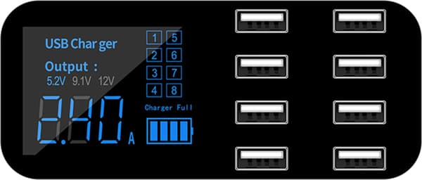 A9S Snabb Bil Laddare 8 Portar Multi USB Telefon Laddare USB Hub