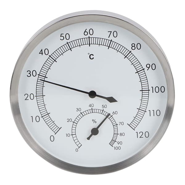 Rustfritt stål badstue termometer hygrometer damprom termometer med lettlest skala termohygrometer badstue rom tilbehør