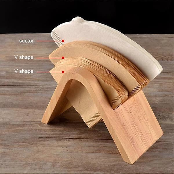Kaffefilterholder Kaffeopbevaringsstativ Filterboks Papirbasebeslag Displaystand Træ V Holder