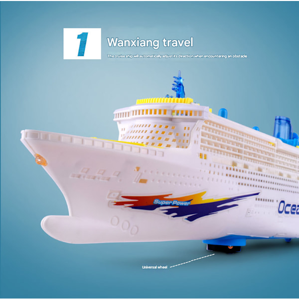 Elektrisk Havforing Cruise Skip Leke Blinkende Fargerik Sirene Lyd Barn Utdanningsmodell