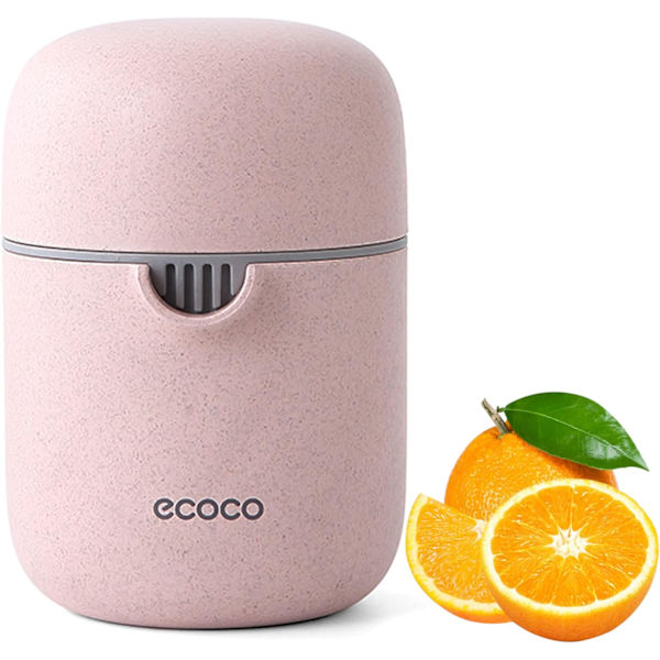 Citronpresser Enkel Manuel Citrus Orange Juicer Lille Bærbar Lime Juicer Kop med To Måder at Bruge til Forskellige Frugter Pink