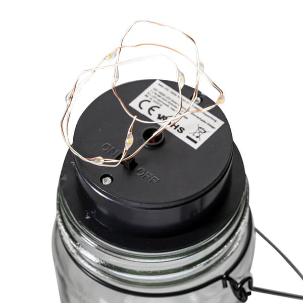 3 Solcelle Lys Mason Jar 8 LED Solcelle Glas Lys Lanterne Terrasse