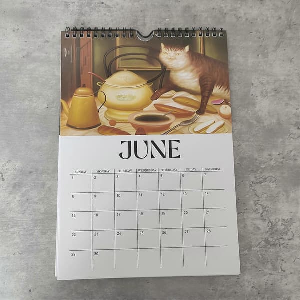 2025 Sprøtt Middelalderkatte Maleri Kalender Julegave
