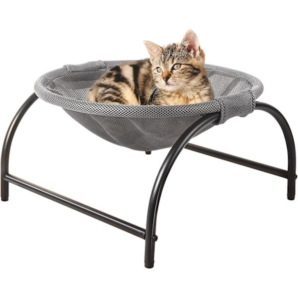 Katte hængekøjeseng, 43×43×24cm Åndbar - Stående katteseng - Nem montering kæledyrsseng til kat/lille hund Kan bruges indendørs udendørs, Grå