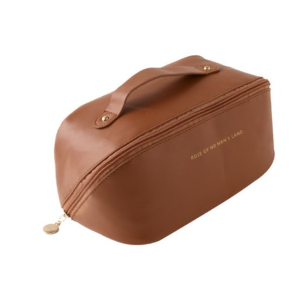 Makeup Taske/Organiser - Rejsevenlig Bærbar Makeup Opbevaringstaske Mocha Brown