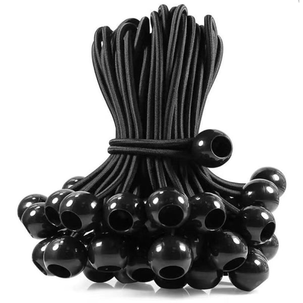 2 utomhustält med hög elastisk rep plastkulor med studsmatta bagage med elastisk rep med boll Black 10cm