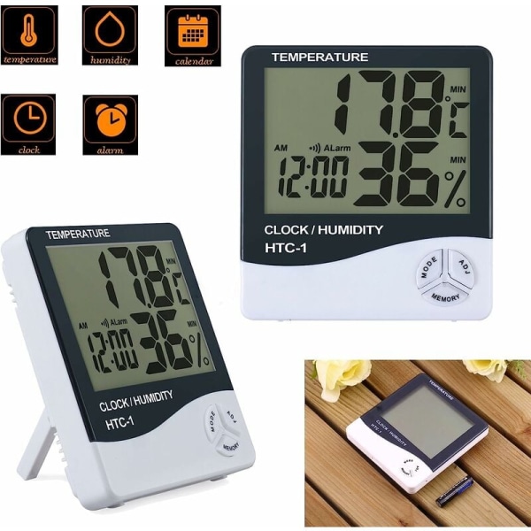 Husholdningstermometer, temperatur- og fugtighedsmåler () vit