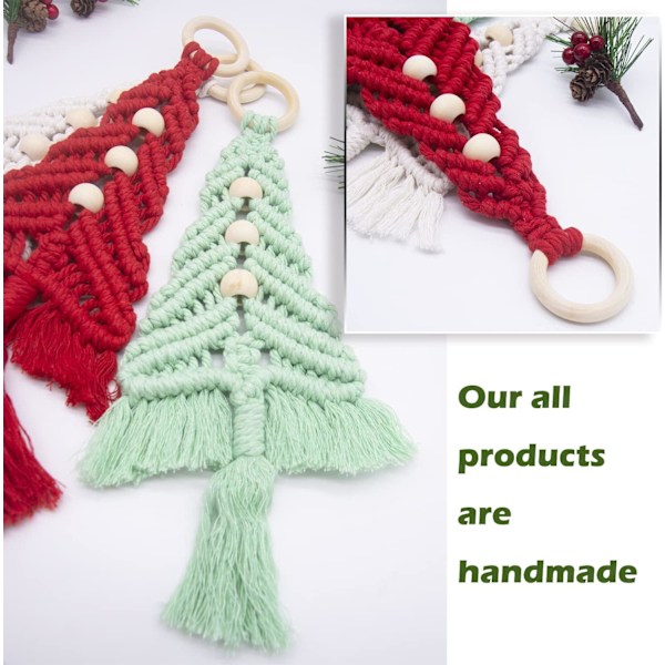 Macrame julgran 3-pack Bohéme juldekorationer Julgransprydnader färdig julgran set väggdekoration