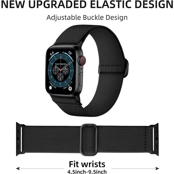 3-pak Elastiske Bånd Kompatibelt med Apple Watch Band 45mm Svart/Rosa Sand/Rød 42mm/44mm/45mm/49mm Black/Pink Sand/Red 42mm/44mm/45mm/49mm