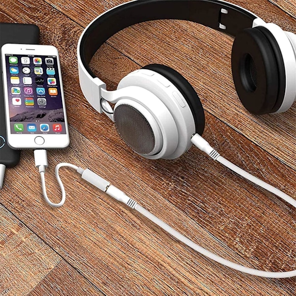 iPhone-sovitin, iPhone-kuulokeliitäntäsovitin [MFi-sertifioitu] Lightning–3,5 mm:n kuulokeliitäntä Aux-sovitin Audio Dongle -muunnin iPhone-sarjalle