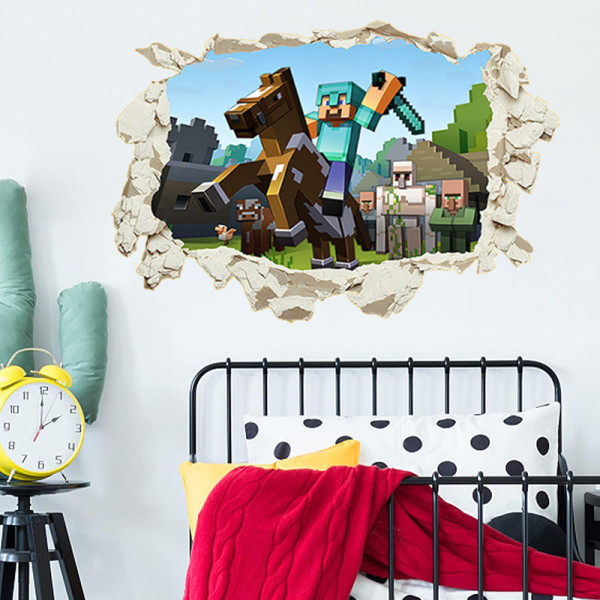 Videopelien seinälaatat Lapset Mukautettu vinyyli seinätarra Kuori ja liimaa Taustakuva - 40*60cm