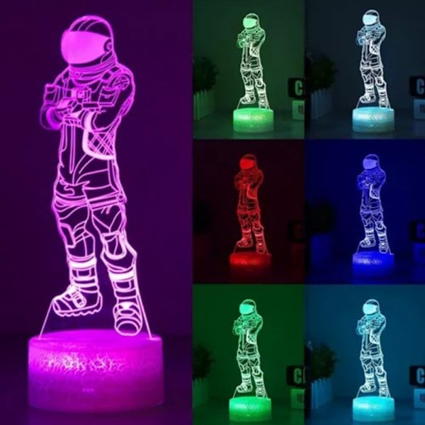 3D F-ortnite LED Nattlampa 7 Färgskiftande Skrivbordslampa Sänglampa Touch & Fjärrkontroll Hemrum Dekorationer