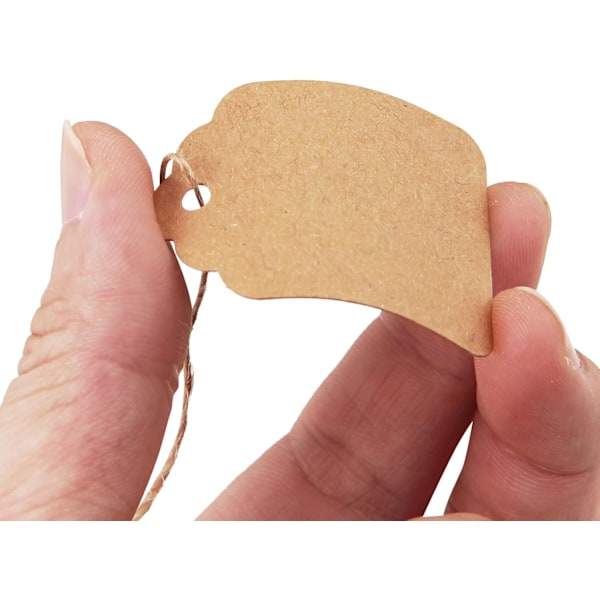Prislappar med Snöre 500ST Presentetiketter Kraftpapper Hänglappar för Etiketter, Namnlappar för Väskor Kläder Smycken, Snöretiketter för Prissättning