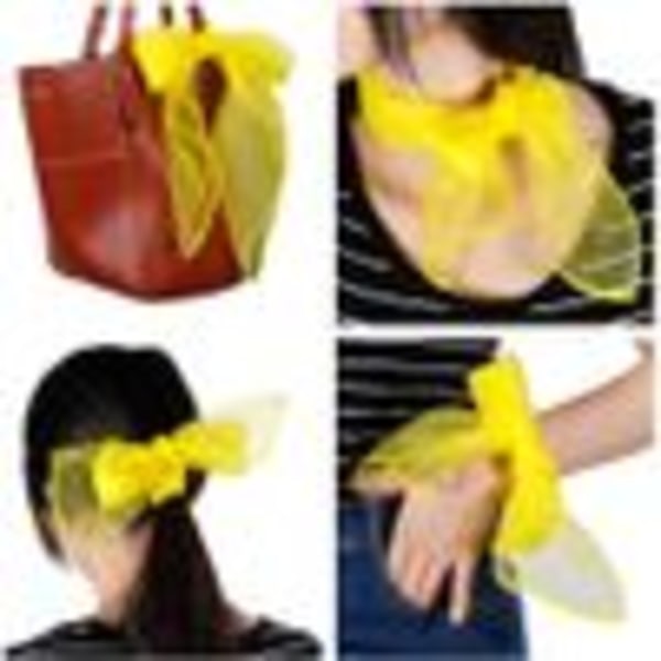 Pakke med 15 jongleringsscarfs, chiffon-scarfs til dans, jonglering, sansestimulering, dansscarfs, 60 x 60 cm farverige scarfs