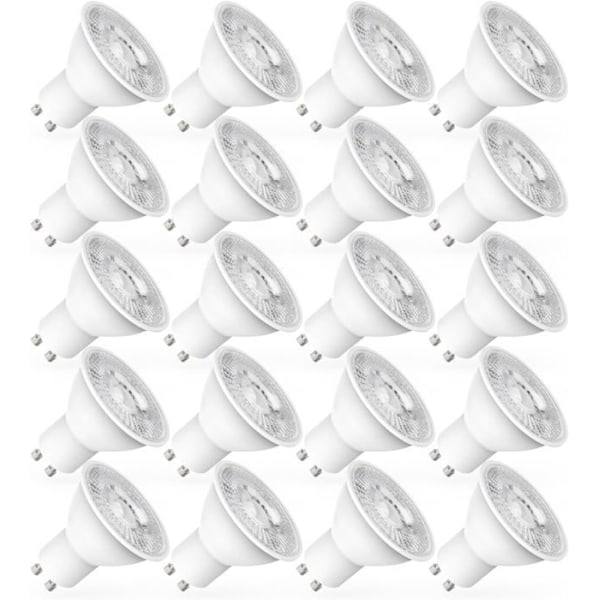®RisingFF GU10 LED-pære Kaldhvit, 7W tilsvarende 70W halogenpære, 720LM, LED-spotpærer, Ikke-dimbar, Pakke med 20