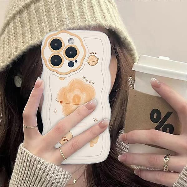 Skal för iPhone 15 Pro Exakta linsutskärningar Tecknat Mönster TPU Skyddande Telefonfodral