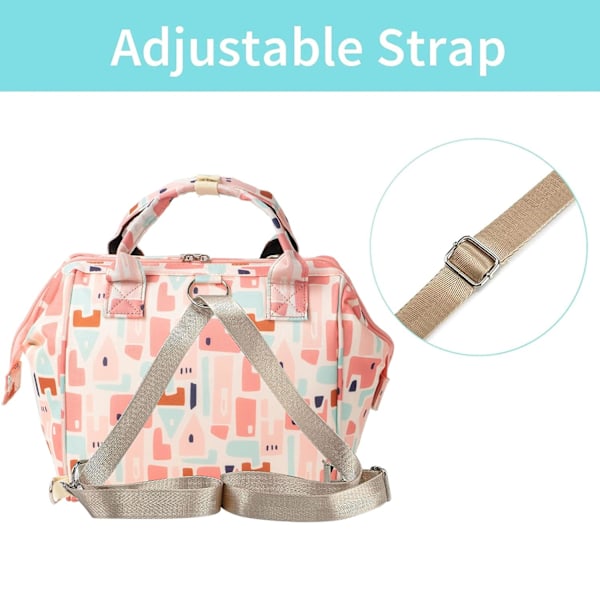 Liten blöjryggsäck, miniryggsäck för blöjor och axelväska för blöjor med isolerad ficka Camouflage Pink