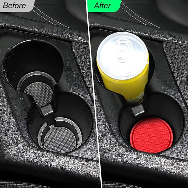 4-pack bilkoppshållare, 7 cm halkfria silikonautoinsats-kopphållare, interiöra tillbehör Red