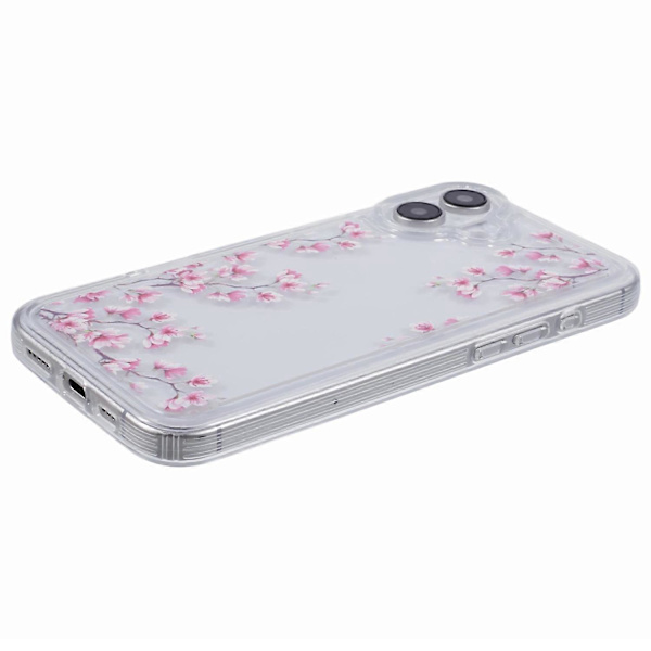 TPU-etui med blomsterprint og luftdæmpningsdesign til iPhone 16 Plus