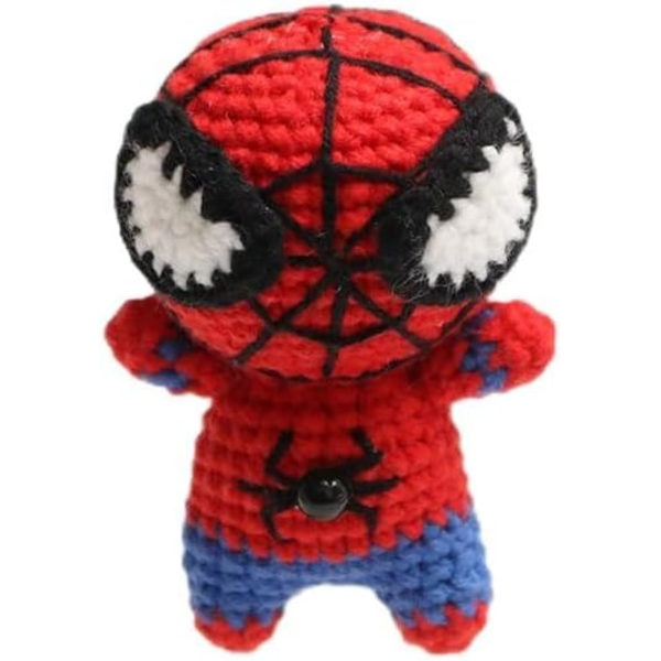Valmis käsin virkattu Spiderman-riipus Neuleavaimenperäriipukset Kudottu piirretty nukke Laukun ripustus