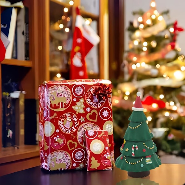 Miniatyr Julgranar Bordsskiva Liten Julgran Resin Julgran med Tomteluva Godisask Vinter Snö Ornament Hantverk DIY Rum Dekoration