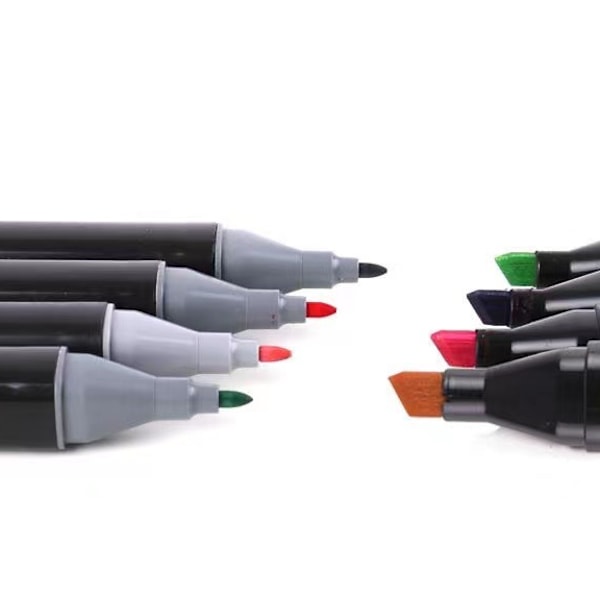 Multipak - Markører med etui - Dobbeltsidige - Flerfargede penner 24pcs