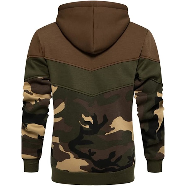 Herre Nyhet Fargeblokk Hoodies Koselig Sport Yttertøy Camo Coffee S