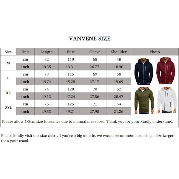 Herrar Hoodies Sweatshirt Zip Up Lätta Jackor 2 Red M