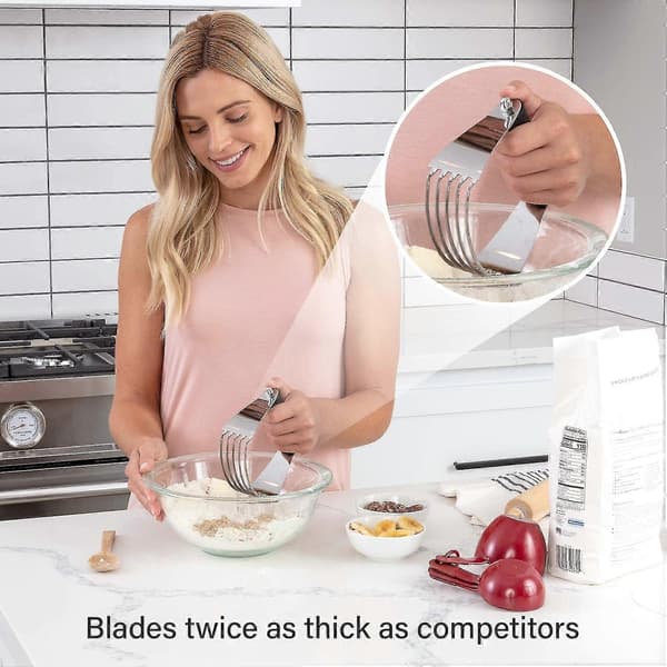 Dejblender, professionel konditorskraber med kraftige rustfri stålblade, stor størrelse, sort