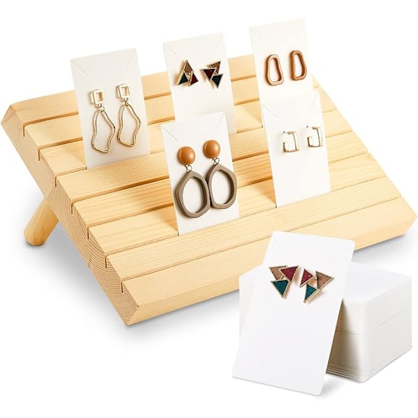 Stykker Træ Øreringe Display Stander Øreringe Display Holder Øreringe Smykker Display med Øreringe Pap