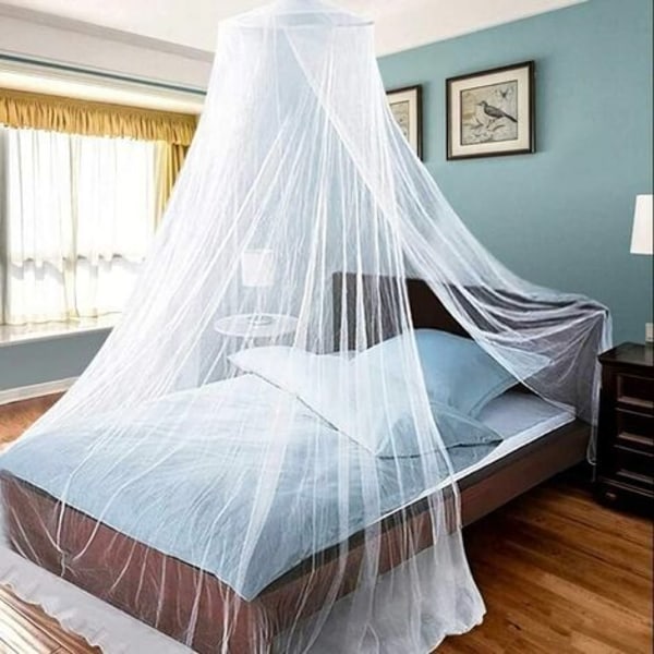 Myggnett for seng, king-size seng himmelheng hengende gardin, prinsesse rund bøyle ren seng baldakin for alle barnesenger og voksne