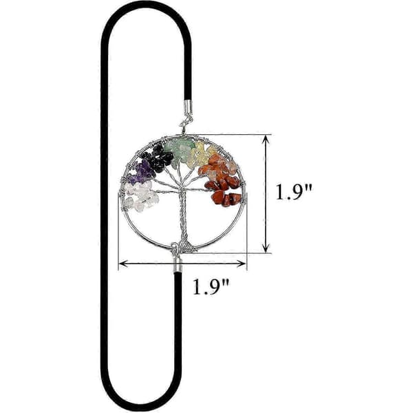 2 stk. Antik bogmærke, 7 Chakra Healing Crystals Livets træ elastisk bånd bogmærke rød