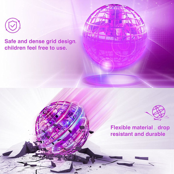 Smart sensor boomerang hover ball, flygande spinner med oändliga tricks, coola leksakspresenter för pojkar och flickor tonåringar inomhus utomhusleksaker purple