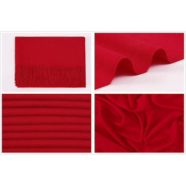 Dam Scarves Pashmina Sjalar och Wraps för Bröllop Scarfs för Kvinnor Vinter Red