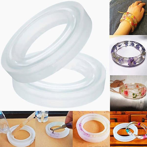 4 stk. silikonform rund for armbånd smykkelaging DIY