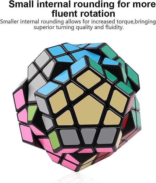 Shengshou Megaminx Speed Cube 3x3 Dodekaeder Hexagon Pussel Leksak Svart