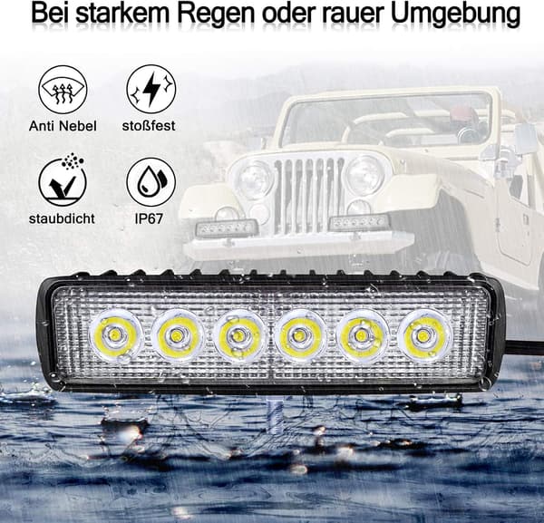 4 x 18W LED arbeidslys, LED ekstra frontlykter