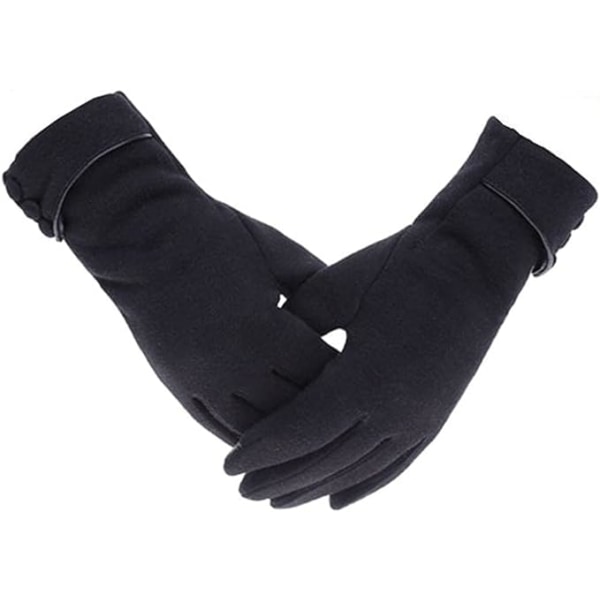 Vinter ridning fleece touch screen handsker sort lige størrelse