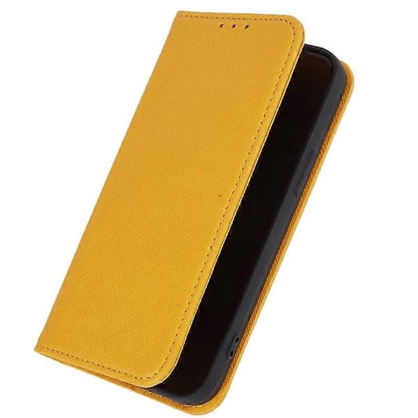 Plånboksfodral för iPhone 15 PU Läder Korsstruktur Ställ Magnetiskt Skydd