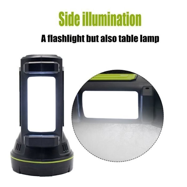®RisingFF Ladattava taskulamppu - 10W vedenkestävä taskulamppu sivuvälolla 1200MA