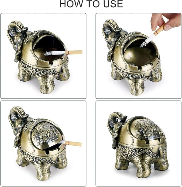 Askebæger, Askebæger med låg, Vindtæt Elefant (Bronze)