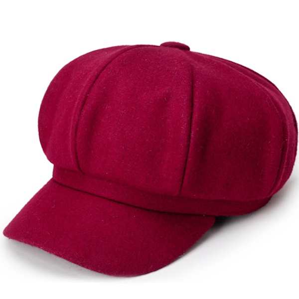 Nyhet Pojkkeps för Kvinnor Justerbar Skärm Basker Hattar Mjuk Åttakantig Vintage Cabbie Hatt Åttakantig Keps för Kvinnor Flicka Svart