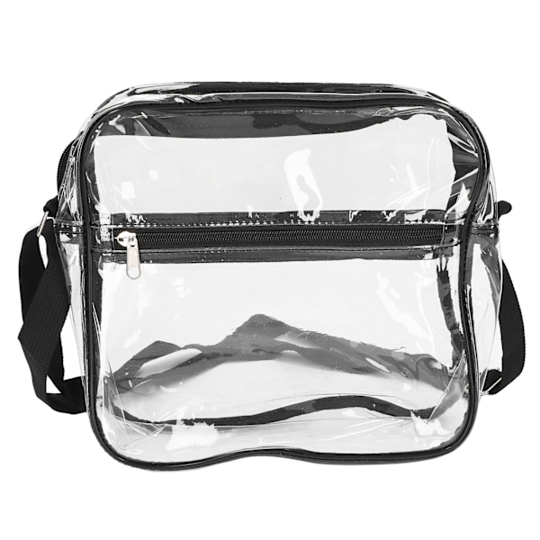 Transparent axelväska i klar tote-stil med dragkedja för utomhusresor
