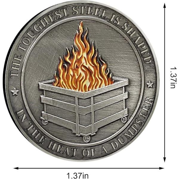 Trash Can Challenge Coins, Skrivbordstillbehör, Roliga Challenge Coins, Dubbelsidiga Roliga Medaljer