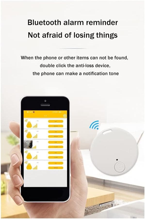 Mini GPS Tracker Trådløs Bluetooth 5.0 Anti-Tab Enhed Smart Locator Kæledyrs Nøglepung Tracker med Nøglering Sort