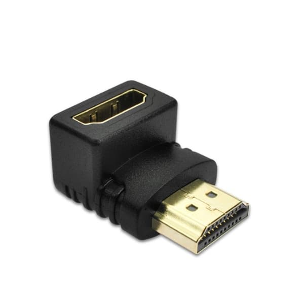 2 kpl 90 asteen HDMI-sovitinta - Kulmikas HDMI-sovitin Musta