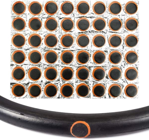 48 stk. dæklap-lapper, limfri cykellap-lapper, 2,5 cm diameter runde gummilapper