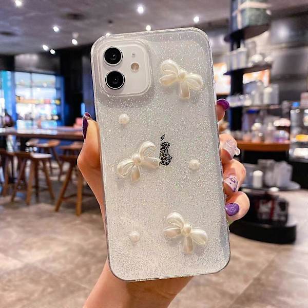 Pärlrosett Glitter Epoxy TPU-skal för iPhone 12 Pro Max