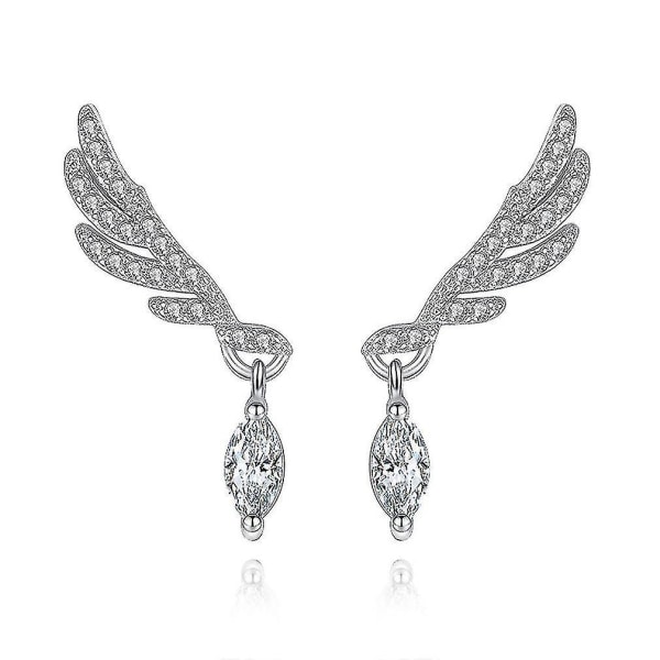 Fashion temperament horse eye zircon angel wing earrings