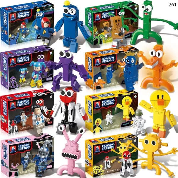 8st 2023 Roblox Rainbow Friends Doors Byggklossar Figurer Montera Modell Barn Julklapp（YX）
